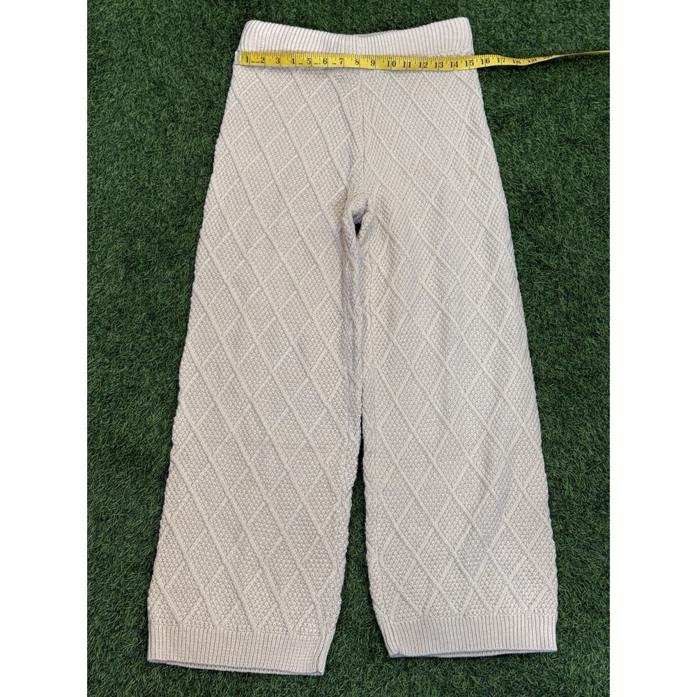 Womens Knit Set Medium Tan Neutral Two‎ Piece Crop Top Flare Pants NWT Baevely - Picture 9 of 12
